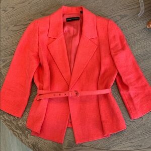 Dana Buchman Women's Vibrant Coral Blazer, Size 6.